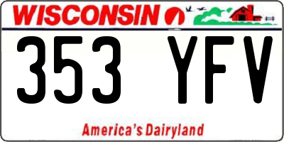 WI license plate 353YFV