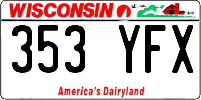 WI license plate 353YFX