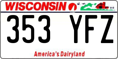 WI license plate 353YFZ