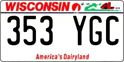 WI license plate 353YGC