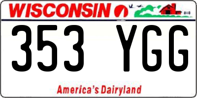 WI license plate 353YGG