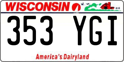 WI license plate 353YGI