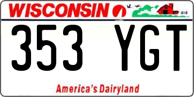 WI license plate 353YGT