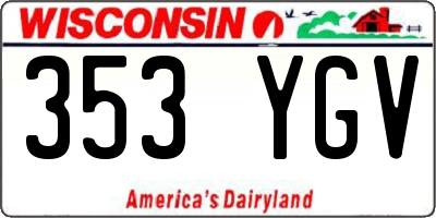 WI license plate 353YGV
