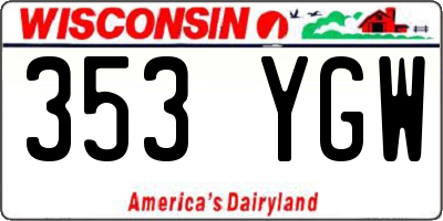 WI license plate 353YGW