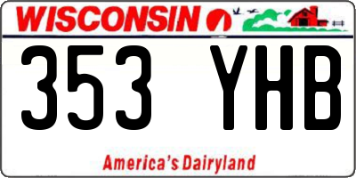 WI license plate 353YHB