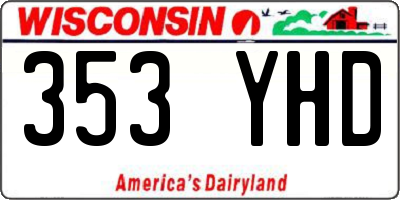 WI license plate 353YHD