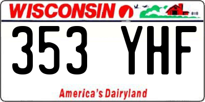 WI license plate 353YHF