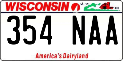 WI license plate 354NAA