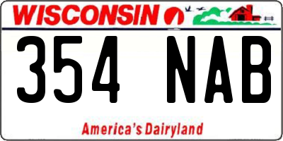 WI license plate 354NAB