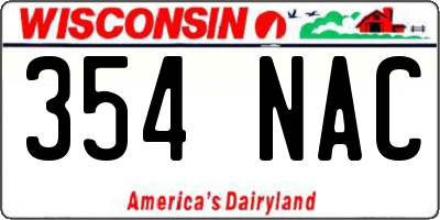 WI license plate 354NAC