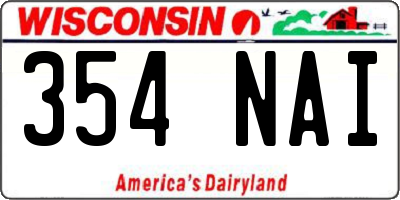 WI license plate 354NAI