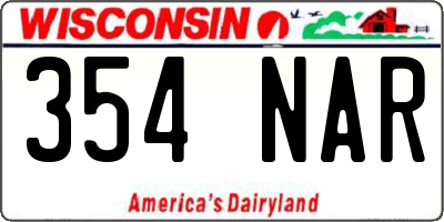 WI license plate 354NAR