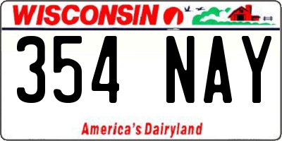 WI license plate 354NAY