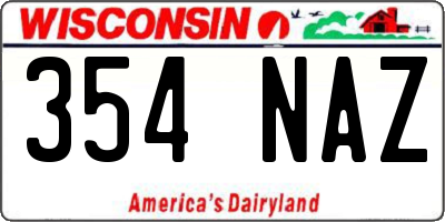 WI license plate 354NAZ