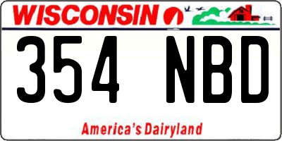 WI license plate 354NBD