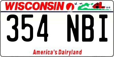 WI license plate 354NBI