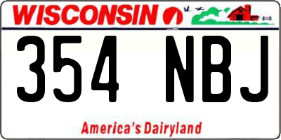 WI license plate 354NBJ