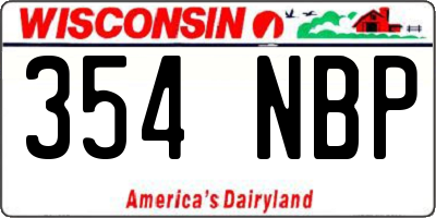 WI license plate 354NBP
