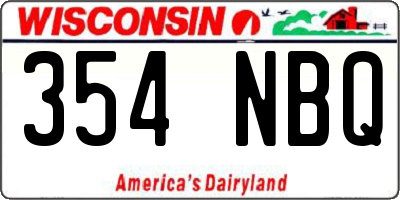 WI license plate 354NBQ