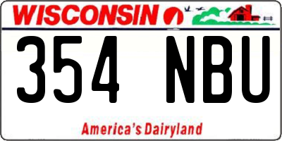 WI license plate 354NBU