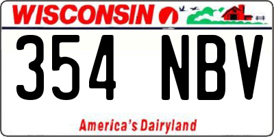WI license plate 354NBV