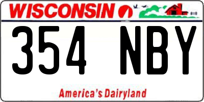 WI license plate 354NBY