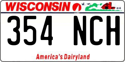 WI license plate 354NCH