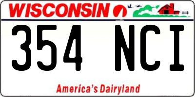 WI license plate 354NCI