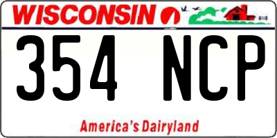 WI license plate 354NCP