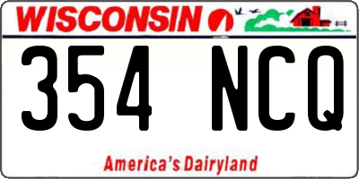 WI license plate 354NCQ