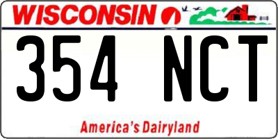 WI license plate 354NCT