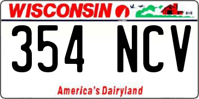 WI license plate 354NCV