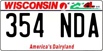 WI license plate 354NDA