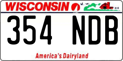 WI license plate 354NDB
