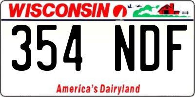 WI license plate 354NDF