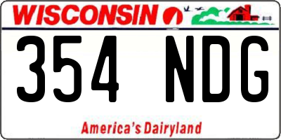 WI license plate 354NDG