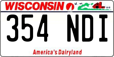 WI license plate 354NDI