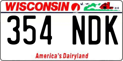 WI license plate 354NDK