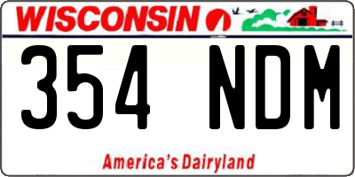 WI license plate 354NDM