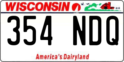 WI license plate 354NDQ