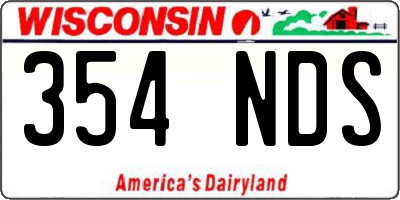WI license plate 354NDS