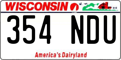 WI license plate 354NDU