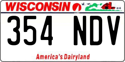 WI license plate 354NDV