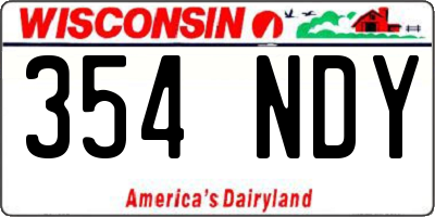 WI license plate 354NDY
