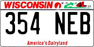 WI license plate 354NEB