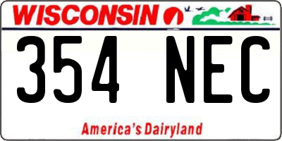 WI license plate 354NEC