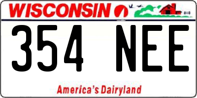 WI license plate 354NEE