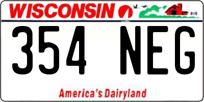 WI license plate 354NEG