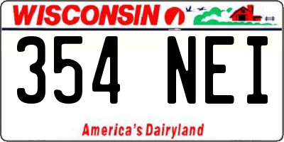 WI license plate 354NEI